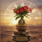 Rosa do deserto em diferentes estágios de crescimento